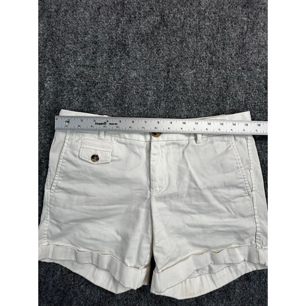 Banana Republic City Chino Shorts Women's Size 2 Ivory Cuffed Stretch Casual EUC - Picture 6 of 7